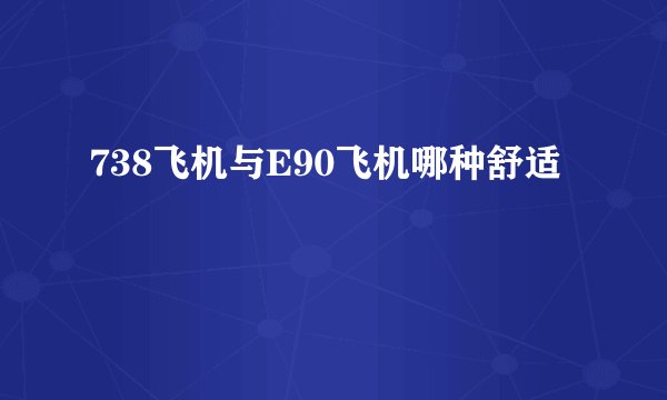 738飞机与E90飞机哪种舒适