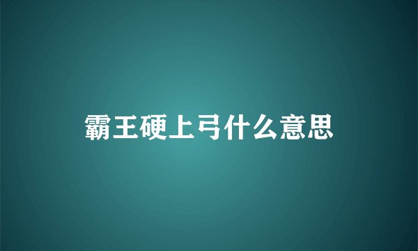 霸王硬上弓什么意思
