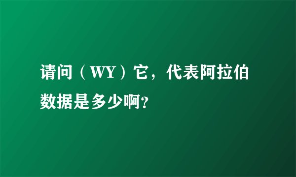 请问（WY）它，代表阿拉伯数据是多少啊？