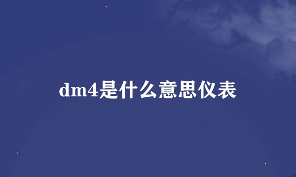 dm4是什么意思仪表