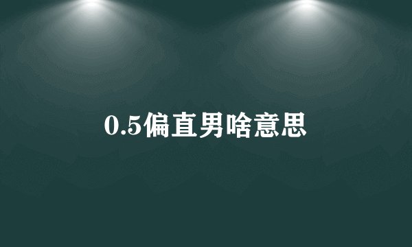0.5偏直男啥意思