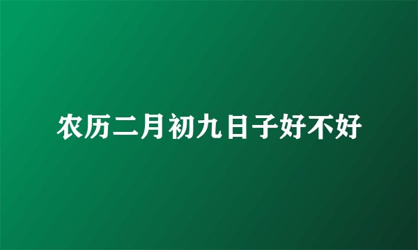 农历二月初九日子好不好