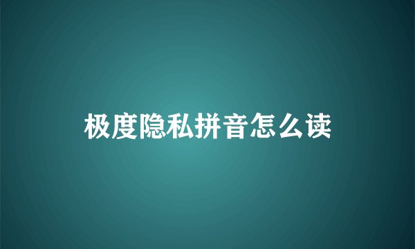 极度隐私拼音怎么读