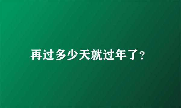 再过多少天就过年了？