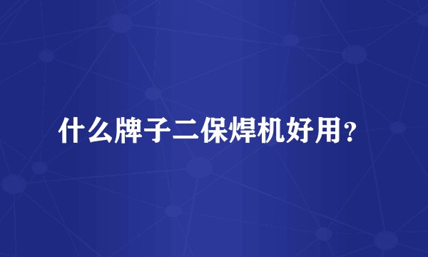 什么牌子二保焊机好用？