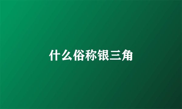 什么俗称银三角