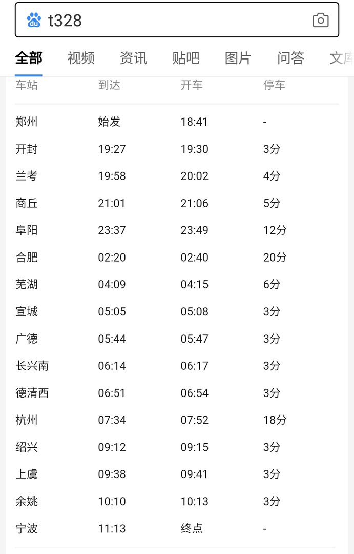 t328次列车时刻表站点