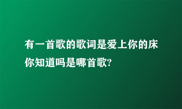 有一首歌的歌词是爱上你的床你知道吗是哪首歌?