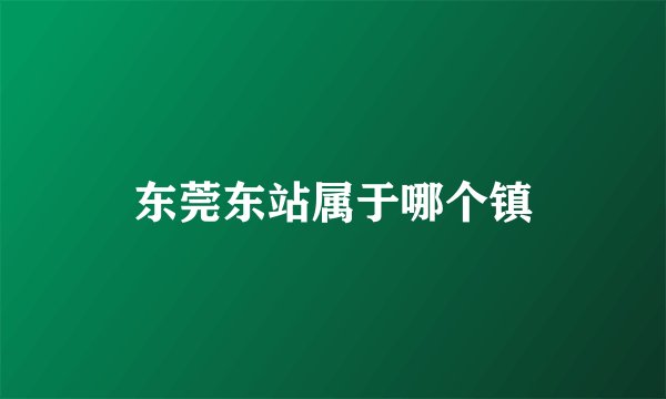 东莞东站属于哪个镇