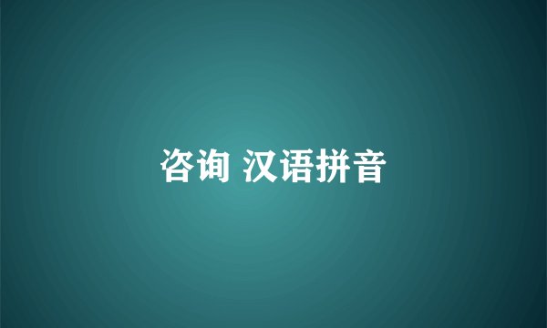咨询 汉语拼音