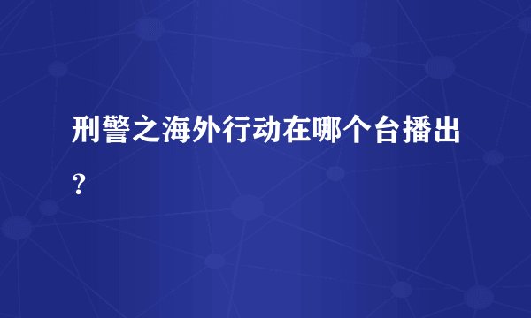 刑警之海外行动在哪个台播出？