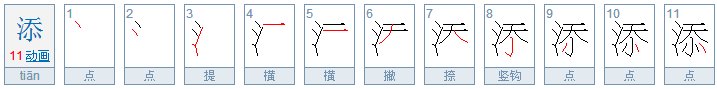 添字的笔画顺序