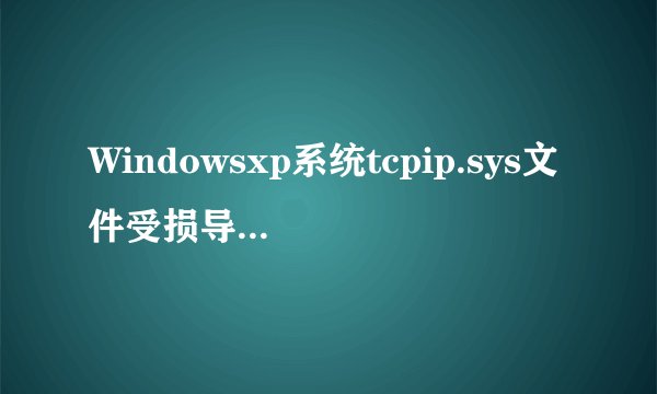 Windowsxp系统tcpip.sys文件受损导致上网速度缓慢怎么办
