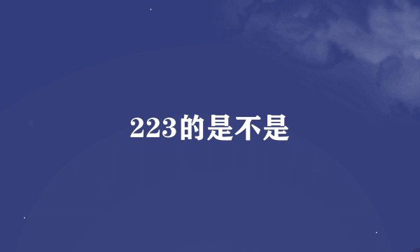 223的是不是