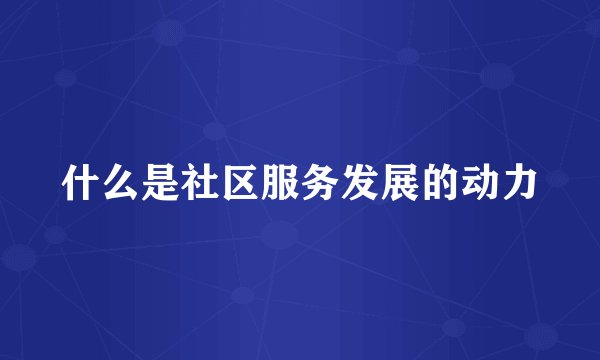 什么是社区服务发展的动力