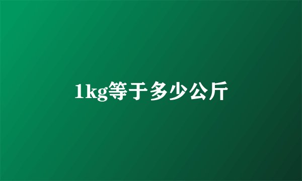 1kg等于多少公斤