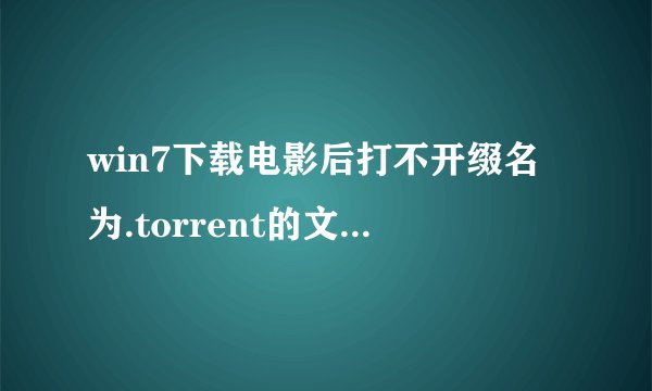 win7下载电影后打不开缀名为.torrent的文件怎么办