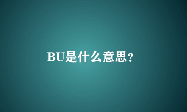 BU是什么意思？