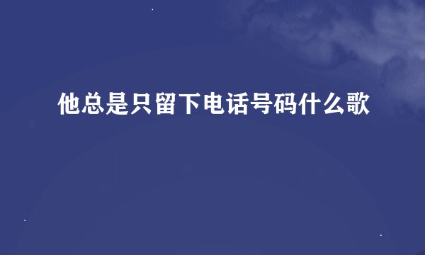 他总是只留下电话号码什么歌