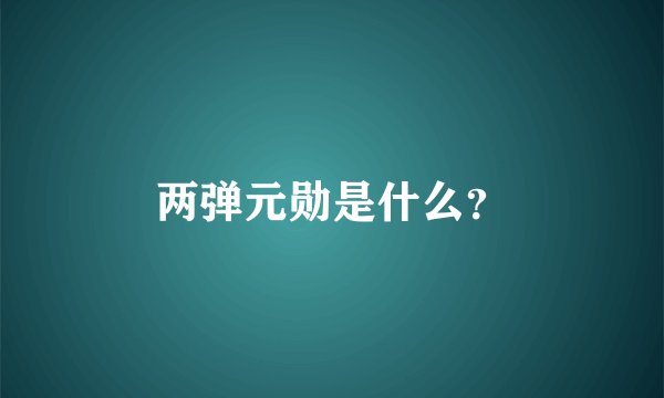 两弹元勋是什么？
