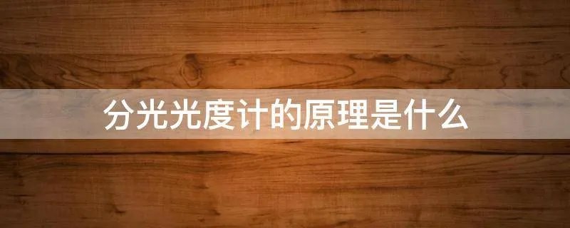 分光光度计的原理是什么