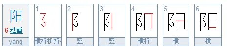 阳笔顺怎么写?