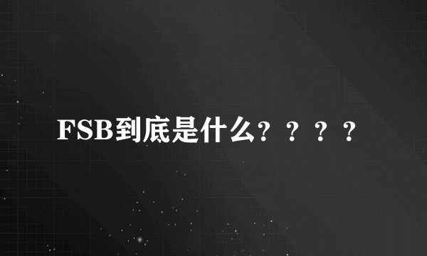 FSB到底是什么？？？？