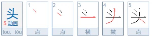 头的笔顺怎么写?