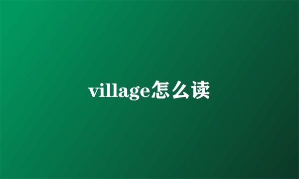 village怎么读