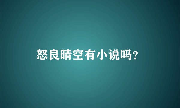 怒良晴空有小说吗？