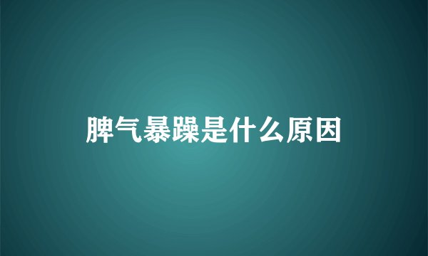 脾气暴躁是什么原因
