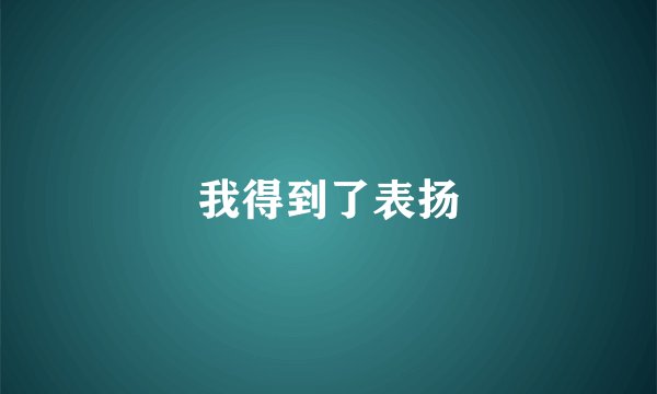 我得到了表扬