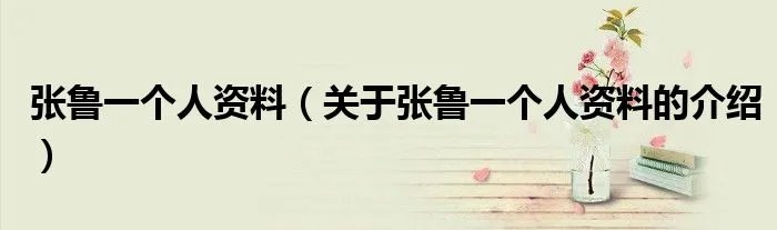 张鲁一个人资料（关于张鲁一个人资料的介绍）