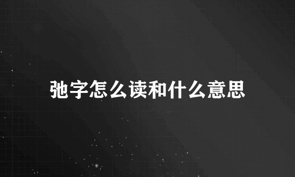 弛字怎么读和什么意思
