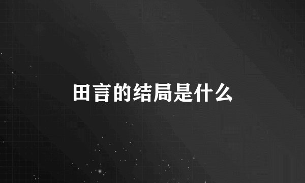 田言的结局是什么