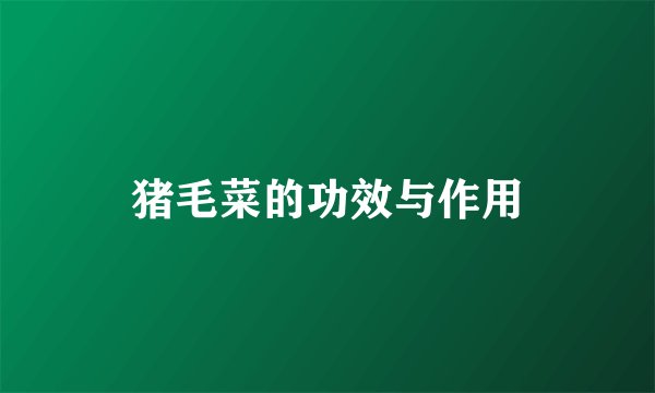猪毛菜的功效与作用