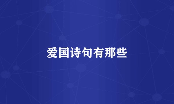 爱国诗句有那些