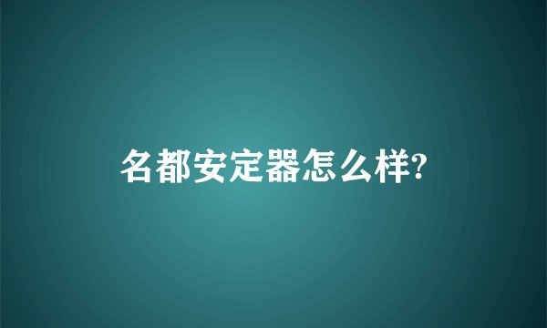 名都安定器怎么样?