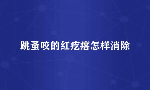 跳蚤咬的红疙瘩怎样消除