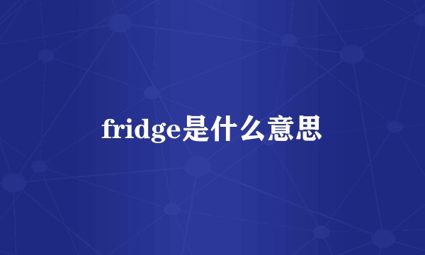 fridge是什么意思