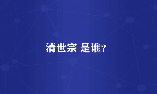 清世宗 是谁？