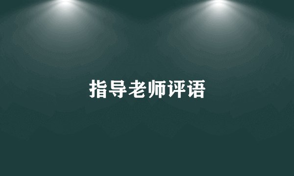 指导老师评语