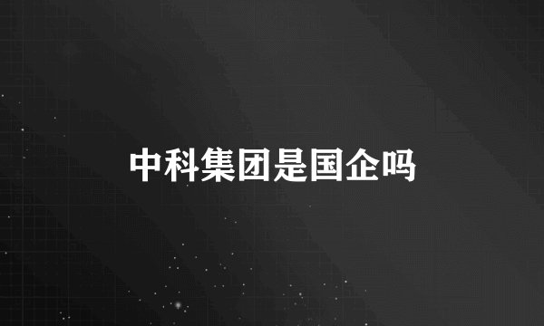 中科集团是国企吗