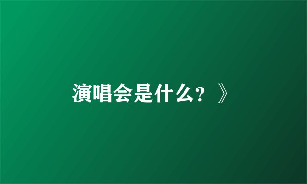演唱会是什么？》