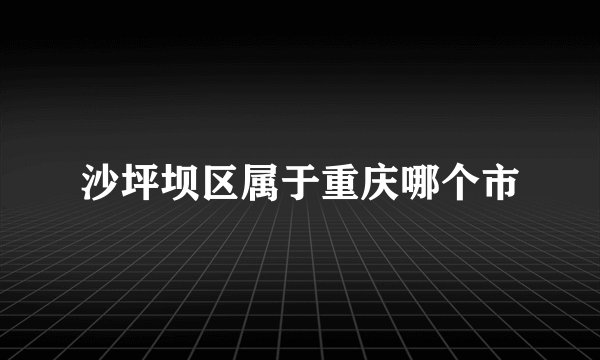 沙坪坝区属于重庆哪个市