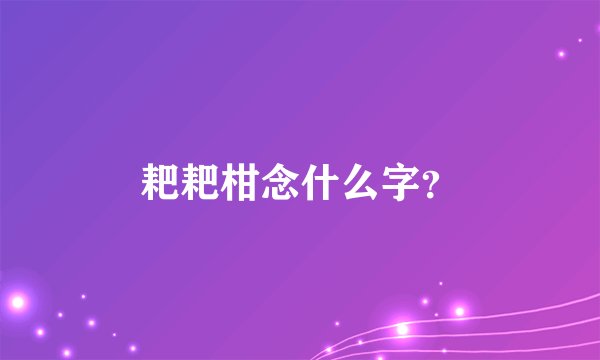 耙耙柑念什么字？