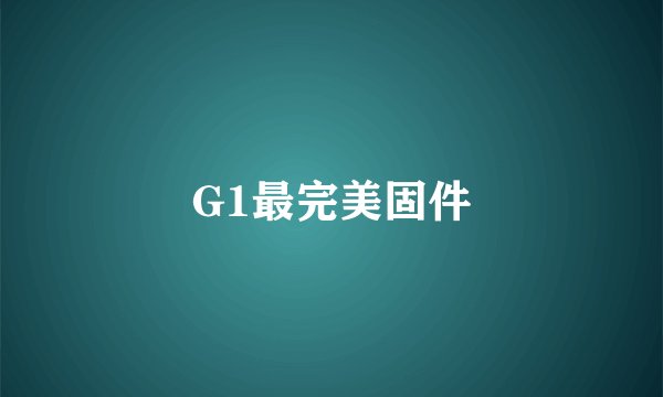 G1最完美固件