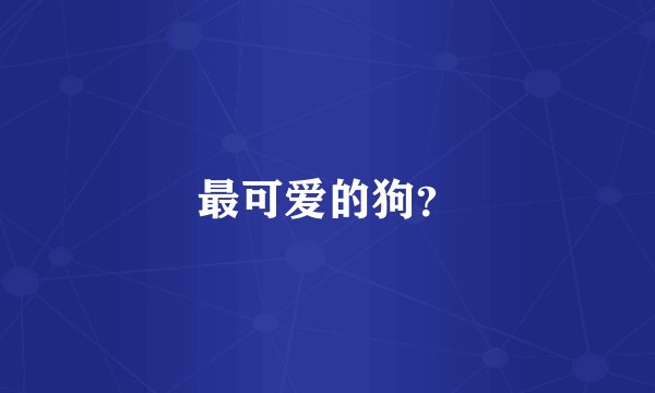 最可爱的狗？
