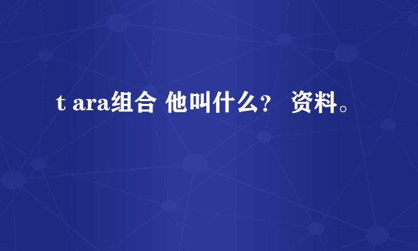 t ara组合 他叫什么？ 资料。
