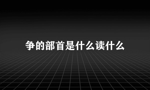 争的部首是什么读什么